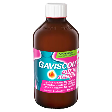 GAVISCON DUAL ACTION PEPPERMINT LIQUID 600ML