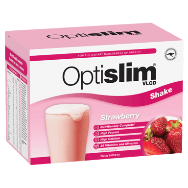 OPTISLIM VLCD SHAKE STRAWBERRY 43G 21 PACK