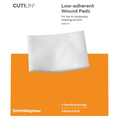 CUTILIN WOUND PAD 10CM X 10CM 5 PACK