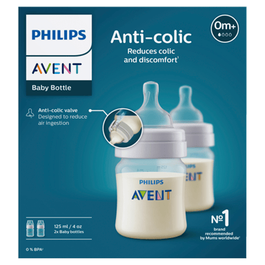 AVENT CLASSIC FEEDING BOTTLE ANTI COLIC 125ML 2 PACK
