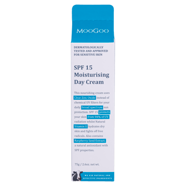 MOOGOO MOISTURISING SPF15 DAY CREAM 75G