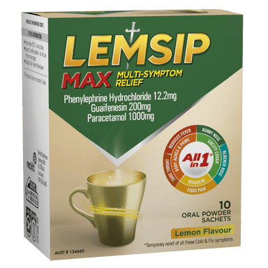 LEMSIP ALL -IN-1 LEMON HOT DRINK SACHETS 10 PACK