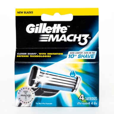 GILLETTE MACH3 REFILL BLADES 4 PACK