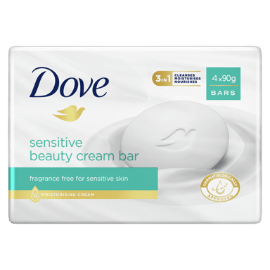 DOVE BEAUTY SOAP BAR EXTRA SENSITIVE 90G 4 PACK