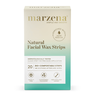 MARZENA NATURAL FACIAL WAX STRIPS 20 PACK