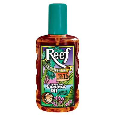 REEF MOISTURISING COCONUT SUNSCREEN OIL SPRAY SPF15+ 220ML