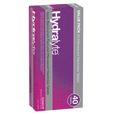 HYDRALYTE EFFERVESCENT APPLE BLACKCURRANT 40 TABLETS