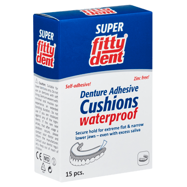 FITTYDENT DENTURE ADHESIVE CUSHIONS 15 STRIPS