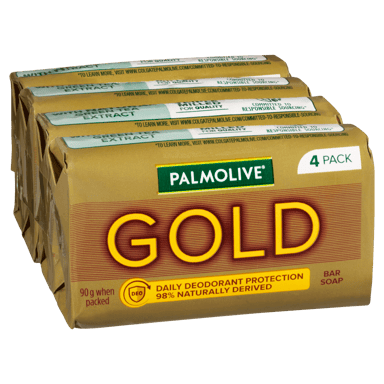 PALMOLIVE GOLD BODY SOAP DAILY DEODORANT PROTECTION 90G 4 PACK