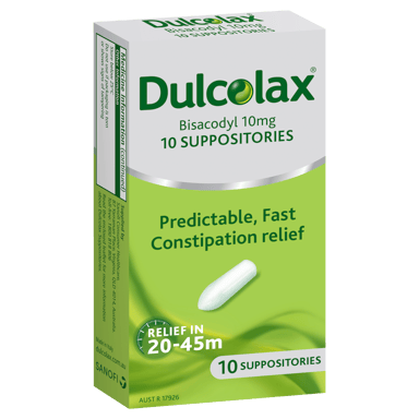 DULCOLAX CONSTIPATION RELIEF SUPPOSITORIES 10 PACK