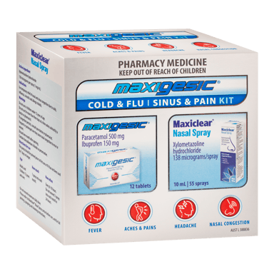 MAXIGESIC COLD & FLU SINUS & PAIN KIT