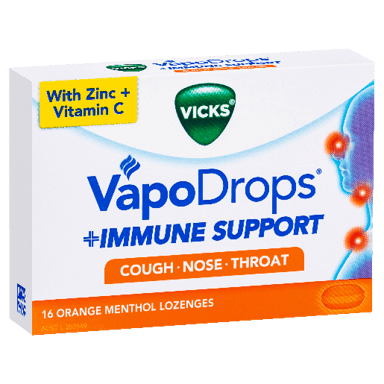 VICKS VAPODROPS IMMUNE SUPPORT ORANGE 16 PACK