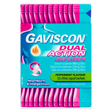 Gaviscon GAVISCON DUAL ACTION PEPPERMINT 10ML SACHETS 12 PACK