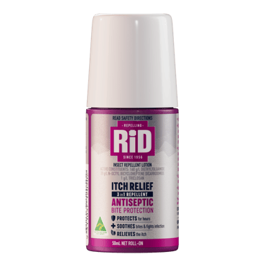 RID ITCH RELIEF REPELLENT ANTISEPTIC BITE PROTECT ROLL ON 50ML