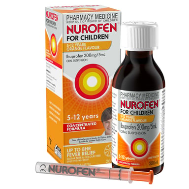 NUROFEN FOR CHILDREN 5 YEARS - 12 YEARS ORANGE 200ML
