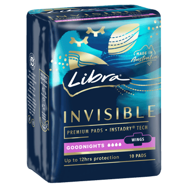 LIBRA PADS INVISIBLE EXTRA LONG WINGS 10 PACK