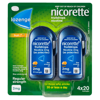 NICORETTE COOL DROPS FRESHFRUIT 2MG 80 LOZENGES