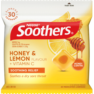 NESTLE SOOTHERS HONEY & LEMON MULTI PACK 30 LOZENGES