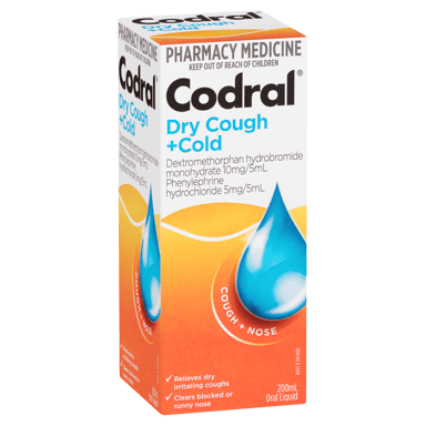 CODRAL DRY COUGH & COLD LIQUID 200ML