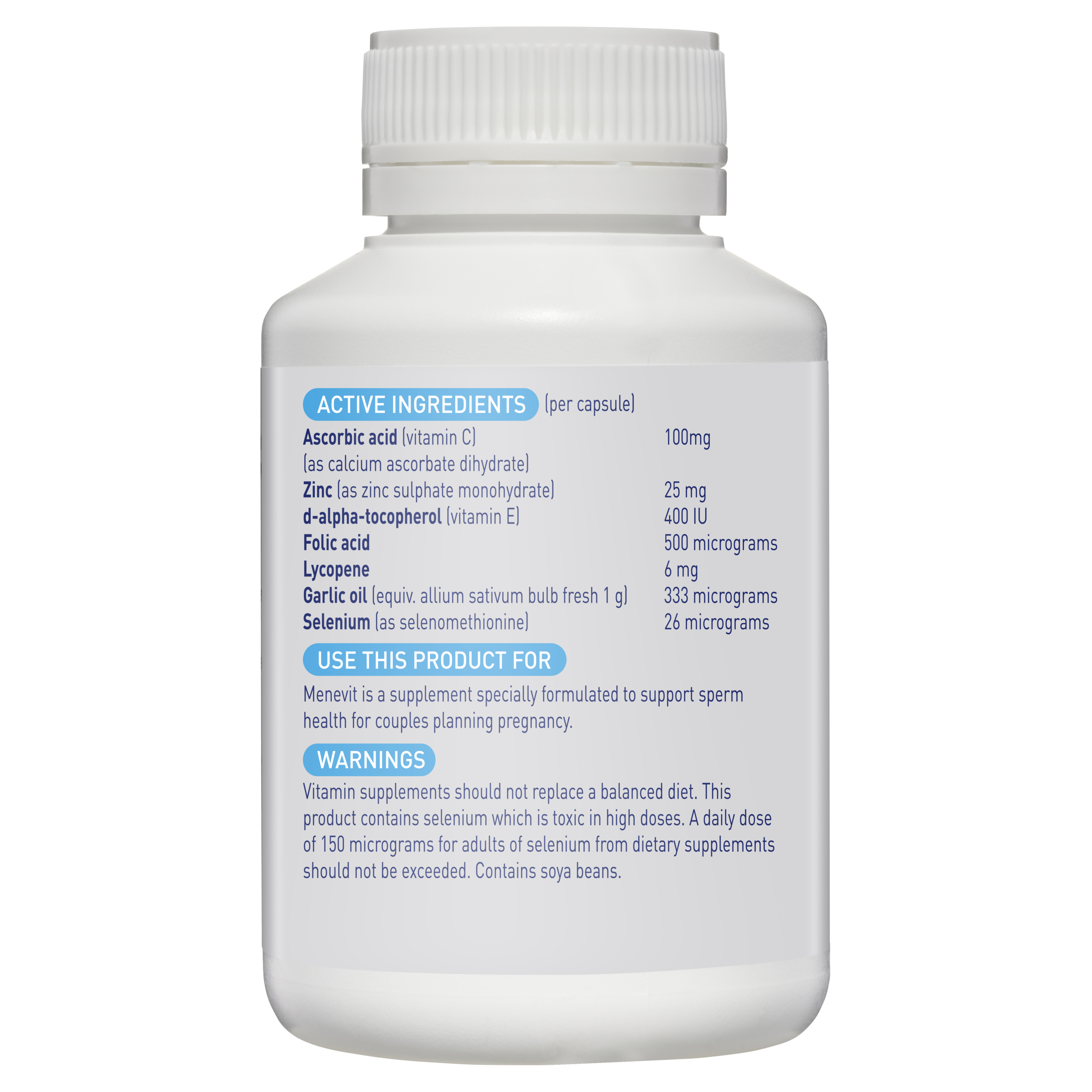 MENEVIT PRE-CONCEPTION SPERM HEALTH 90 CAPSULES - Image 8