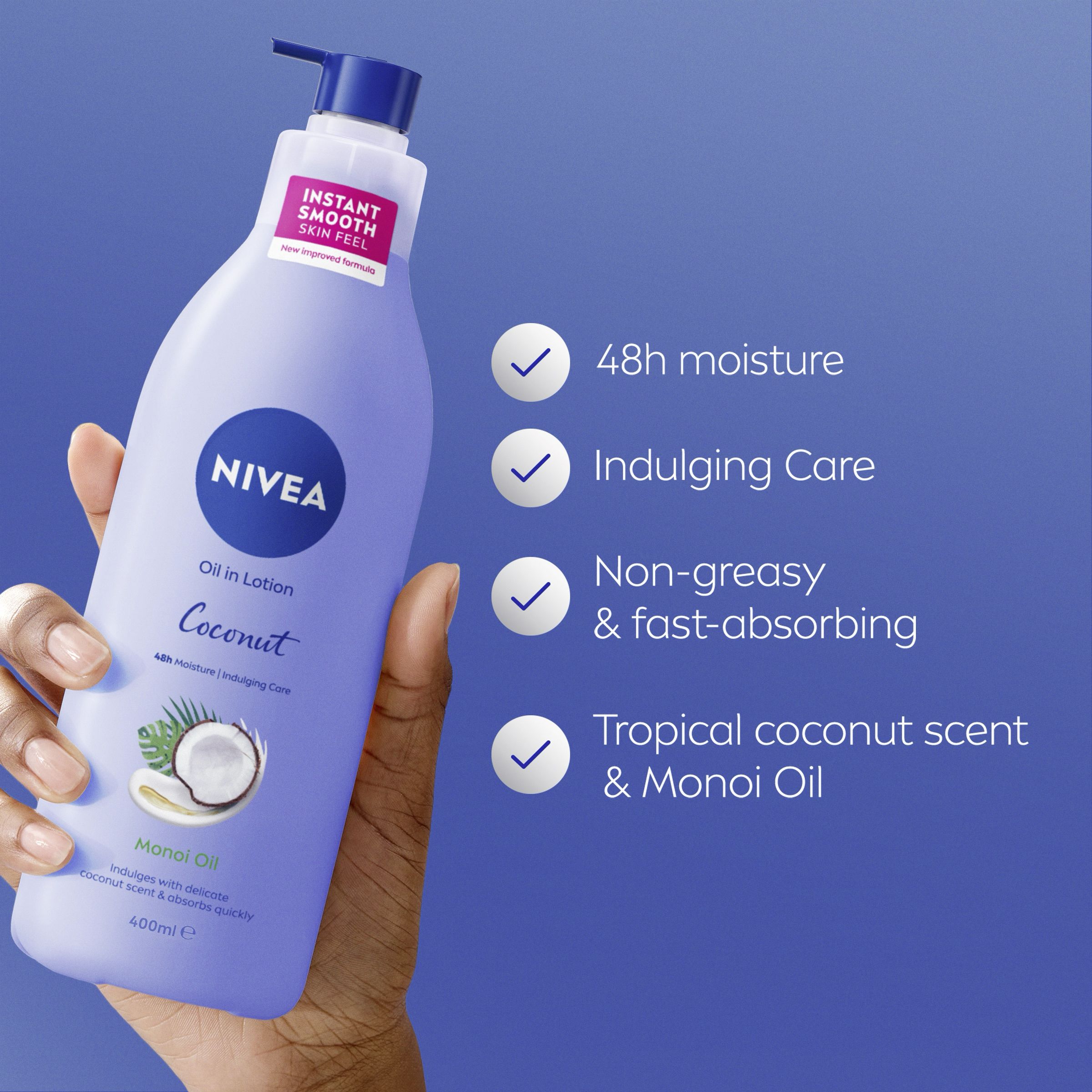 NIVEA COCONUT & MONOI OIL BODY LOTION 400ML - Image 4
