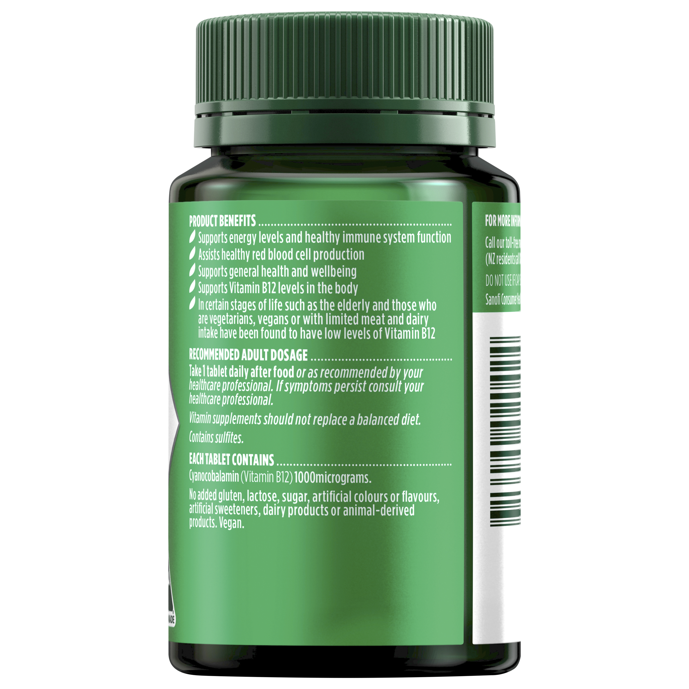 NATURES OWN VITAMIN B12 1000MCG 150 TABLETS - Image 4
