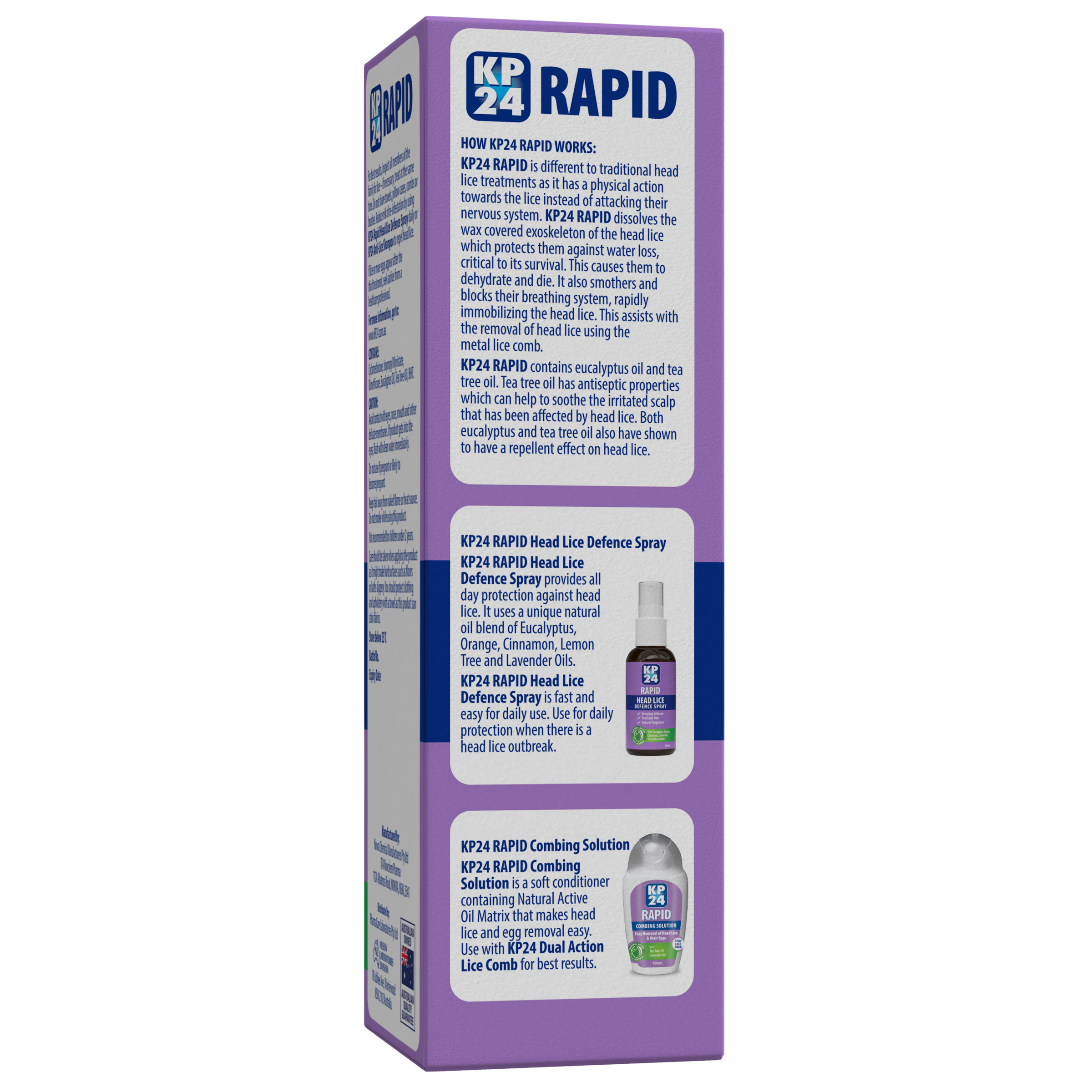 KP24 RAPID HEAD LICE TREATMENT WITH COMB 250ML - Image 4