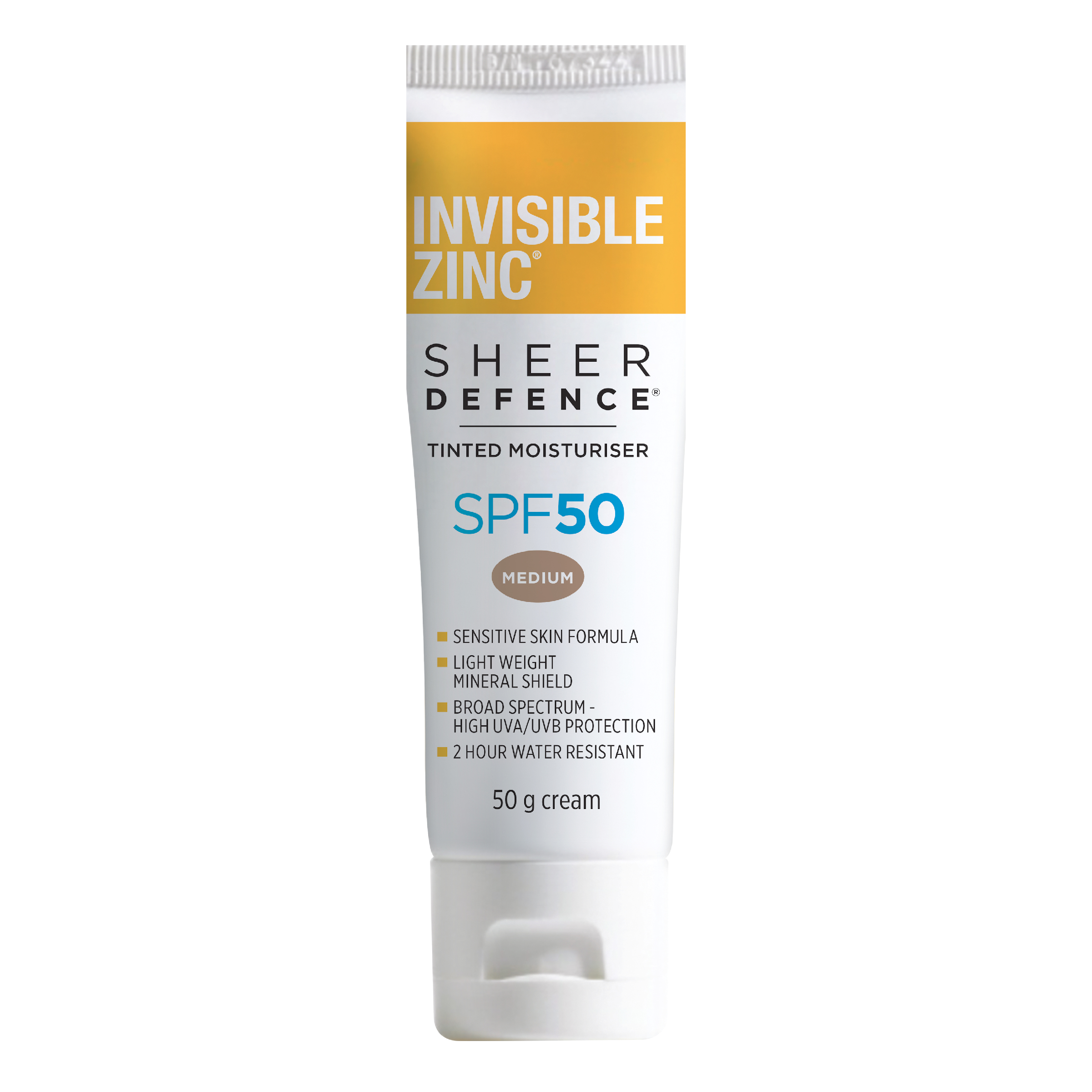 INVISIBLE ZINC SHEER DEFENCE TINTED MEDIUM SUNSCREEN SPF50+ 50G - Image 10