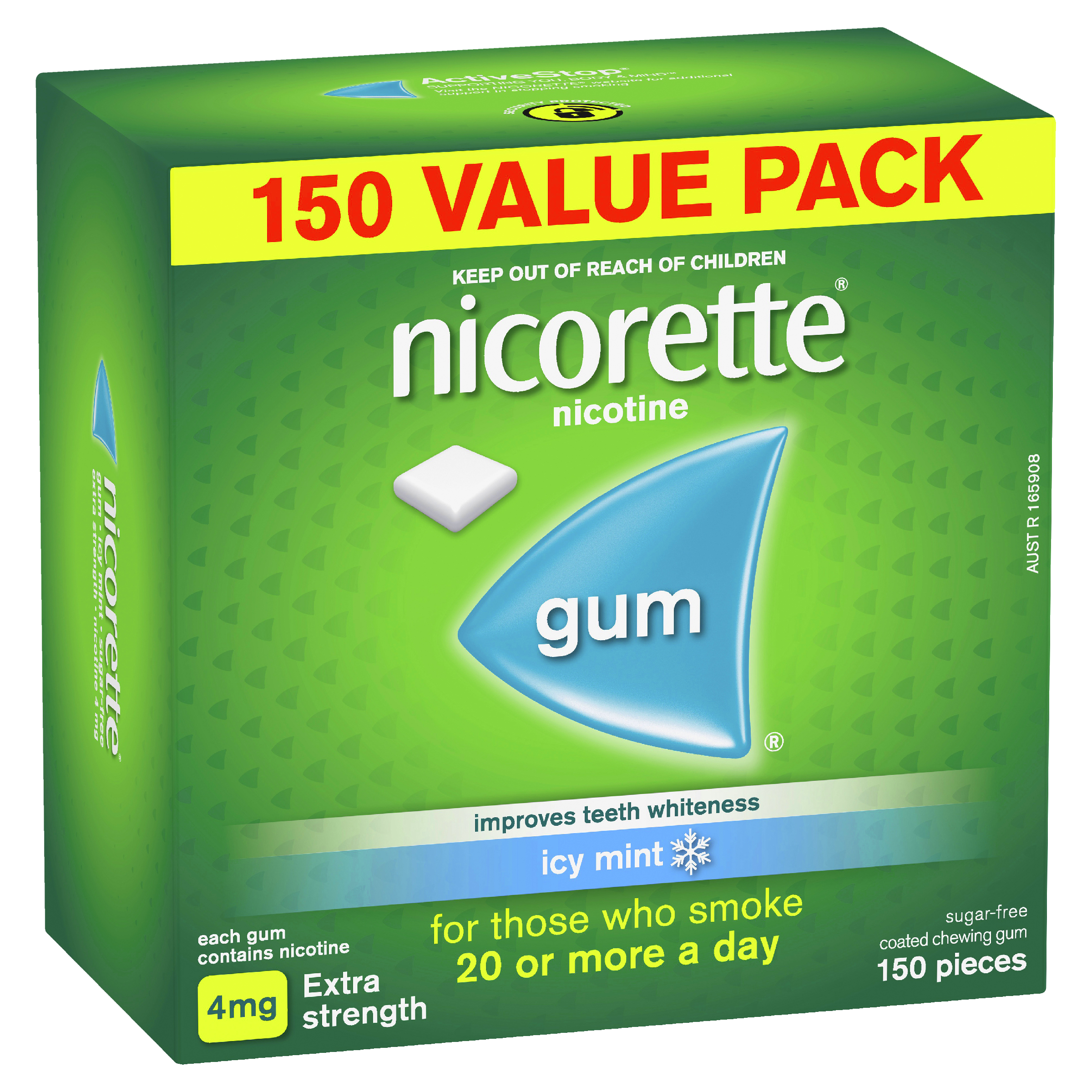 NICORETTE ICY MINT 4MG GUM 150 PACK