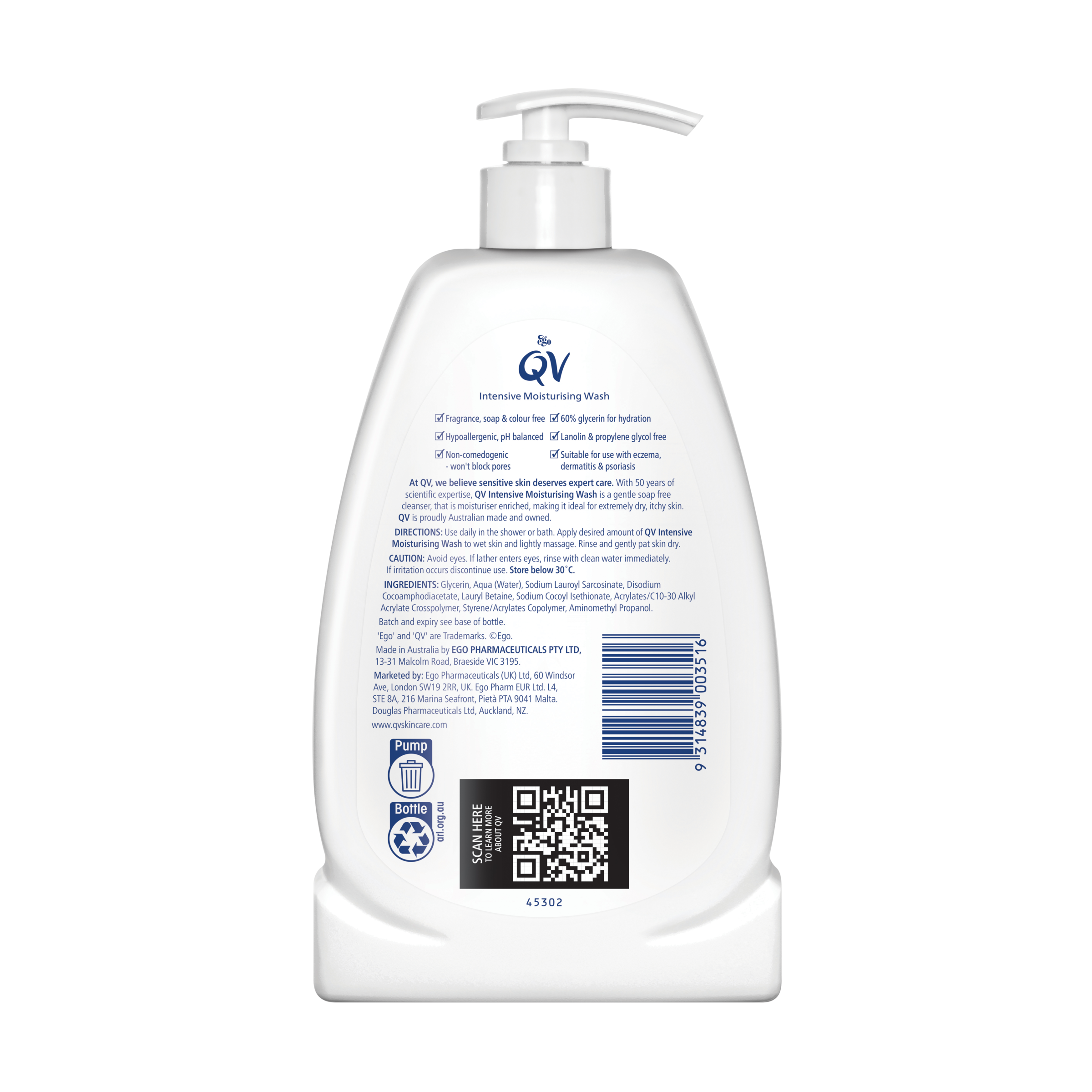 EGO QV INTENSIVE MOISTURISING CLEANSER 500ML - Image 2