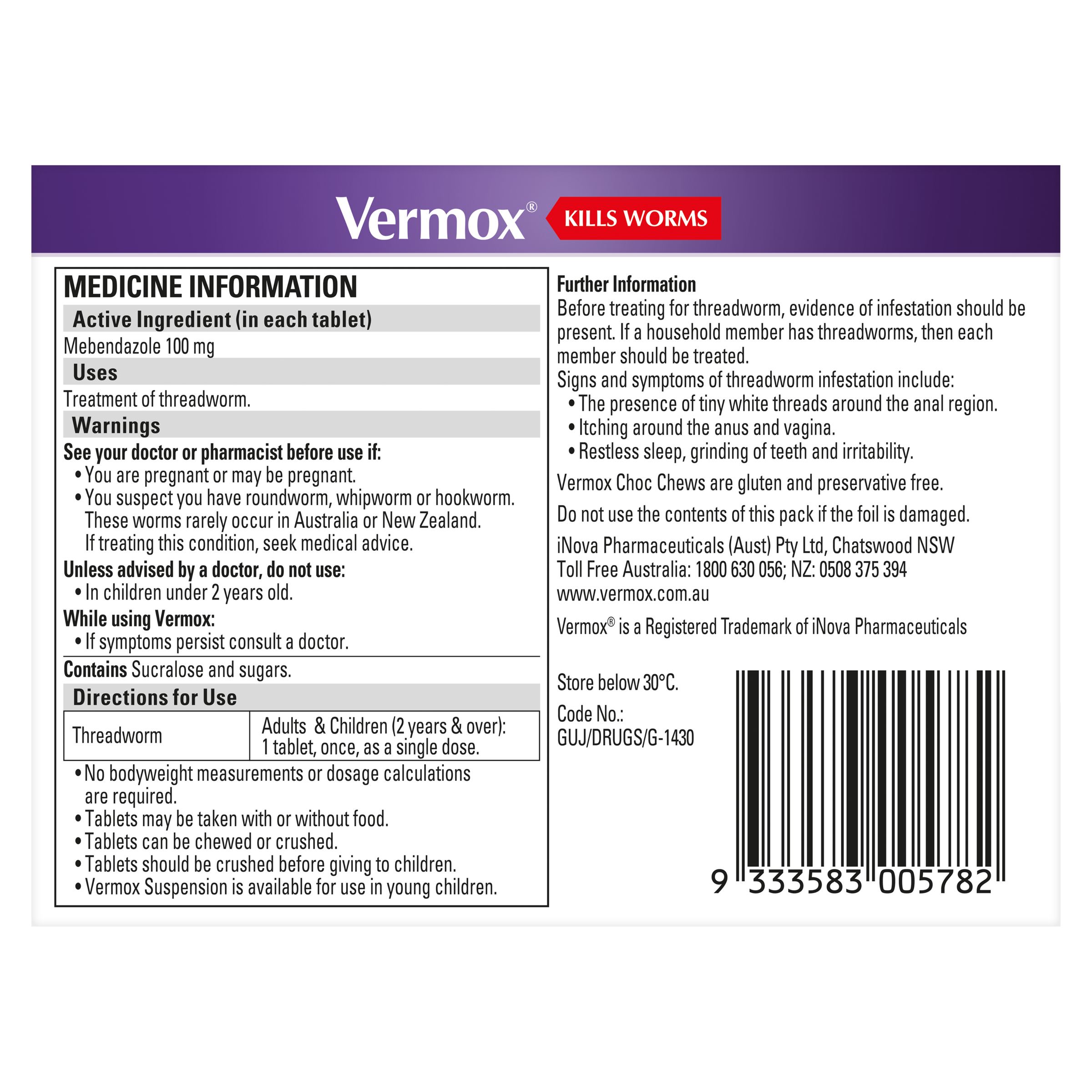 VERMOX CHOC CHEWS WORM TREATMENT 4 TABLETS - Image 3