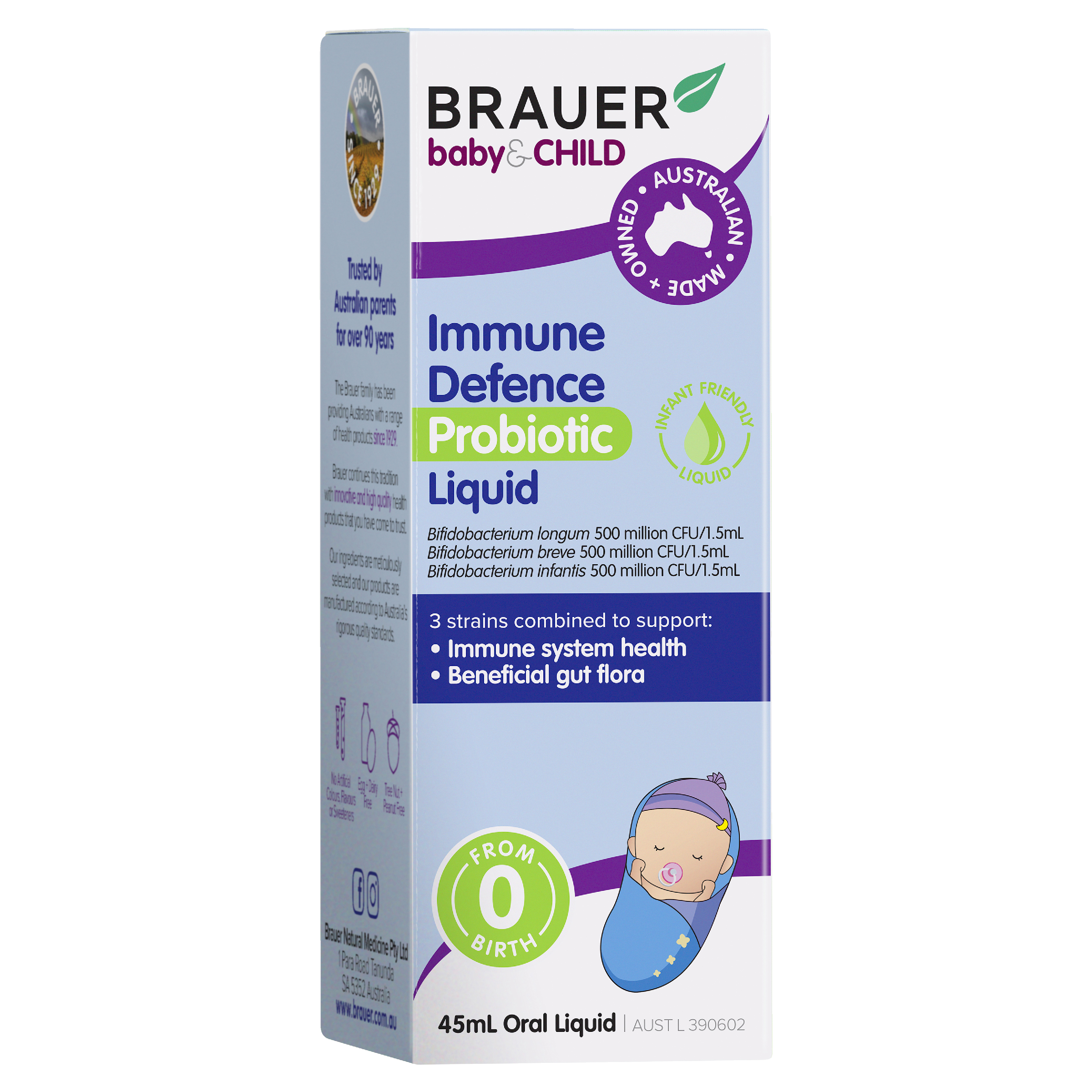 BRAUER IMMUNE DEFENCE PROBIOTIC LIQUID FOR INFANTS 45ML