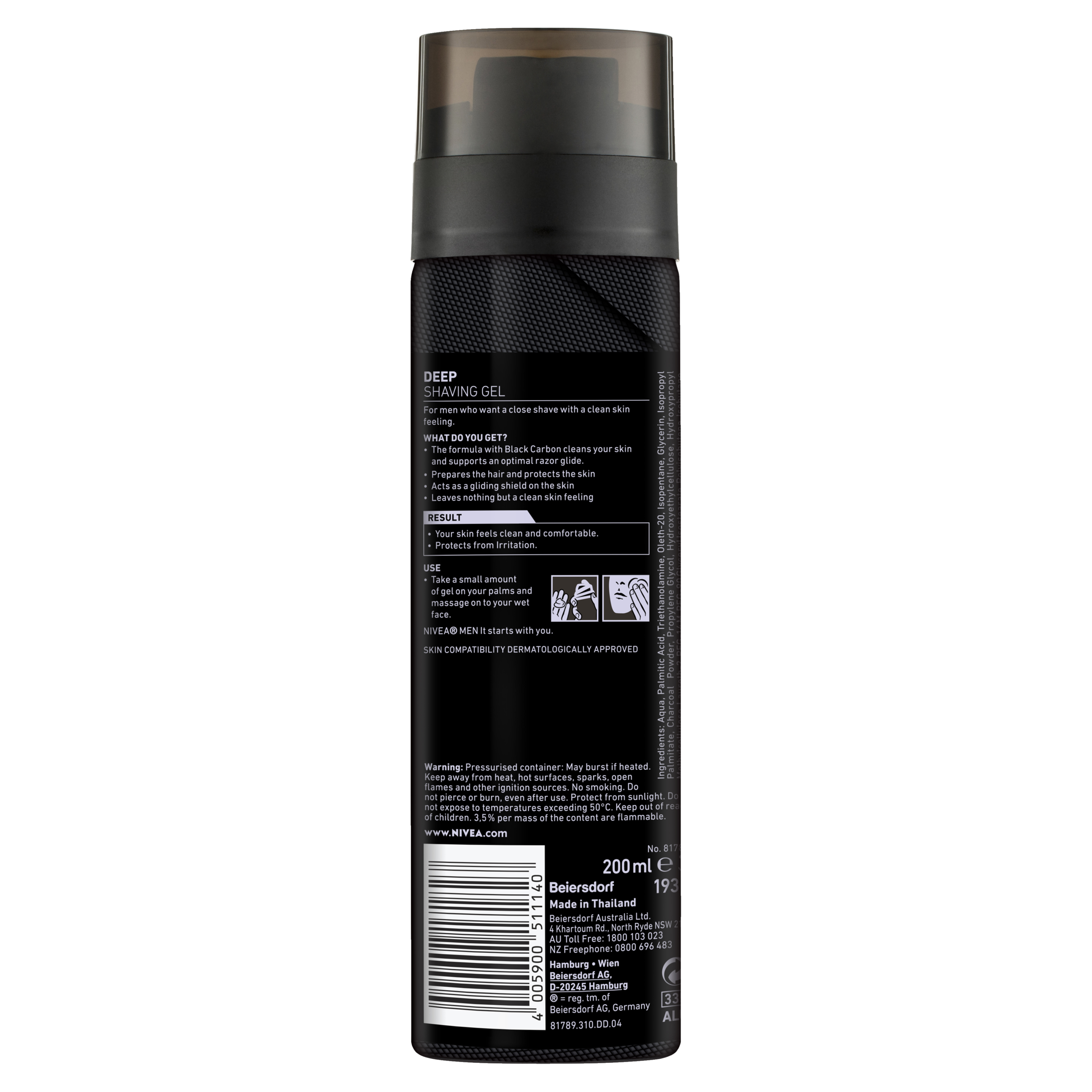 NIVEA MEN SHAVING GEL DEEP 200ML - Image 2