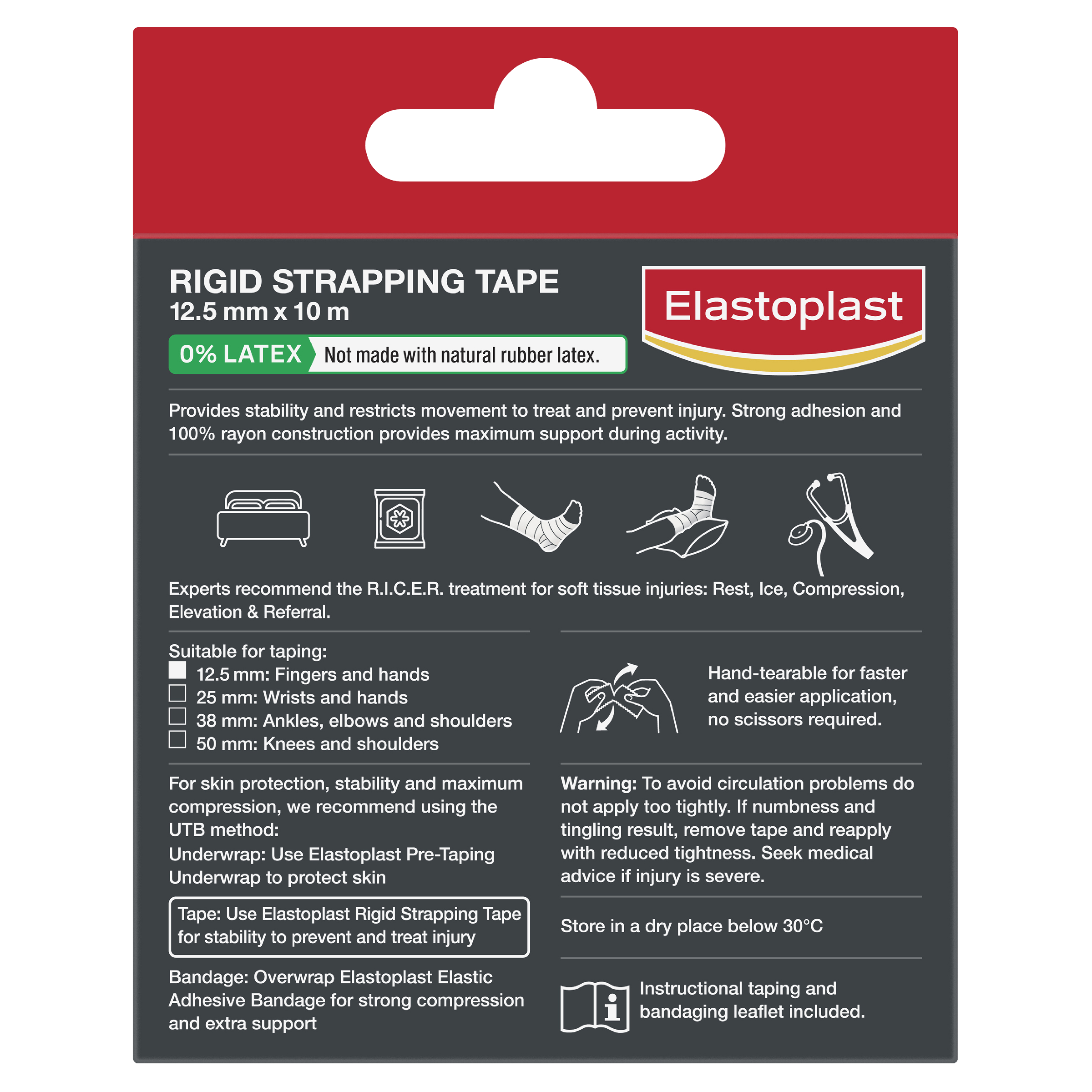 ELASTOPLAST SPORT RIGID STRAP TAPE 12.5MM X 10M - Image 2