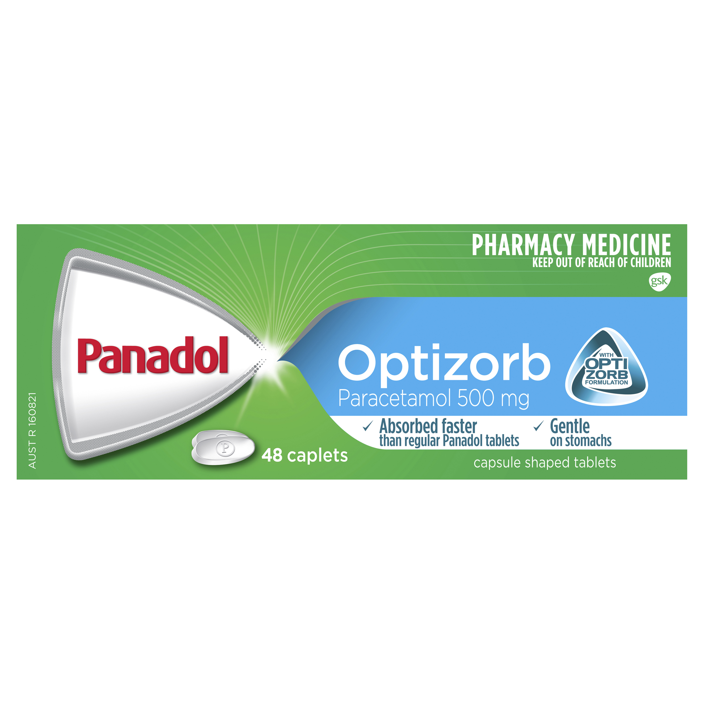 PANADOL 500MG OPTIZORB 48 CAPLETS - Image 2