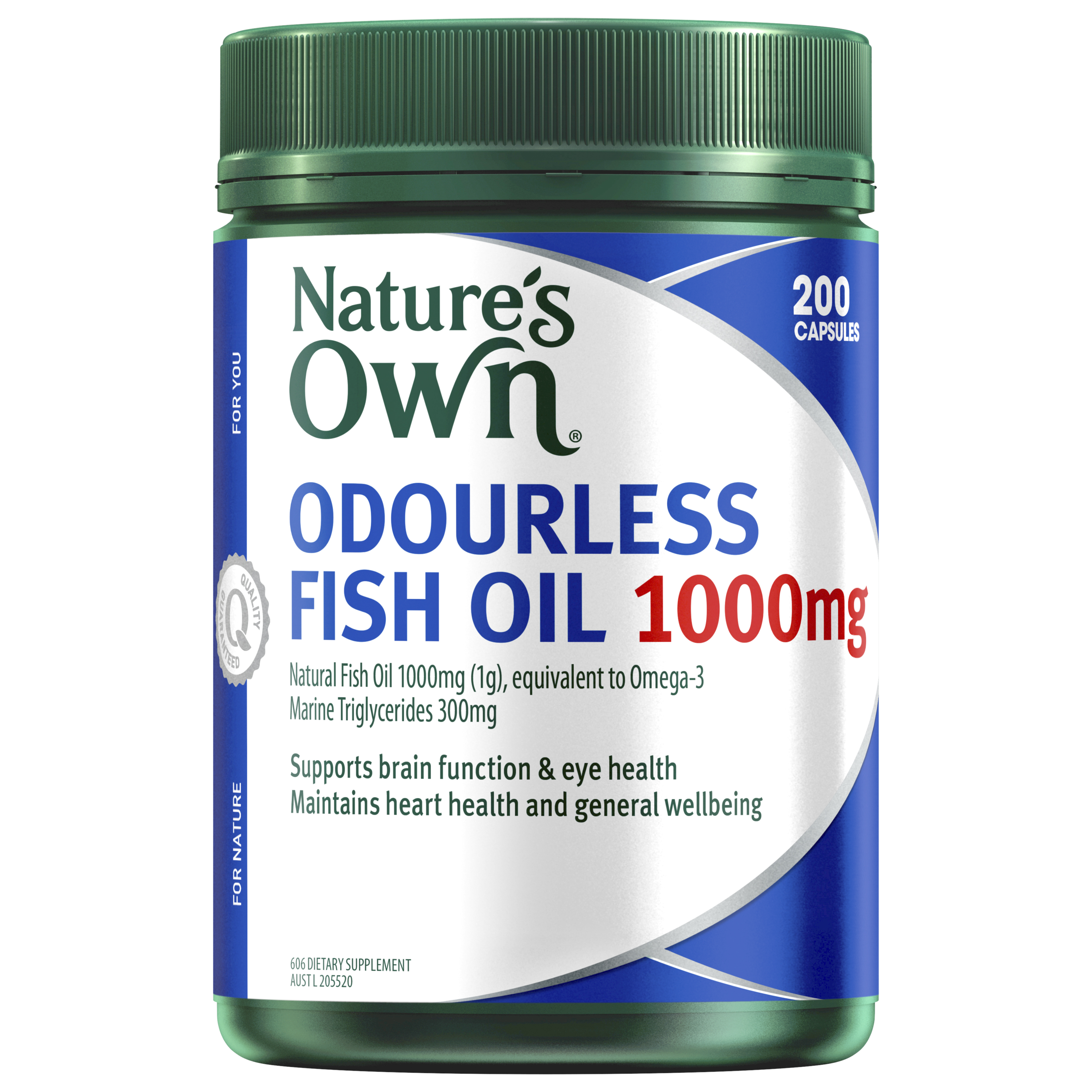 NATURES OWN ODOURLESS FISH OIL 1000MG 200 CAPSULES