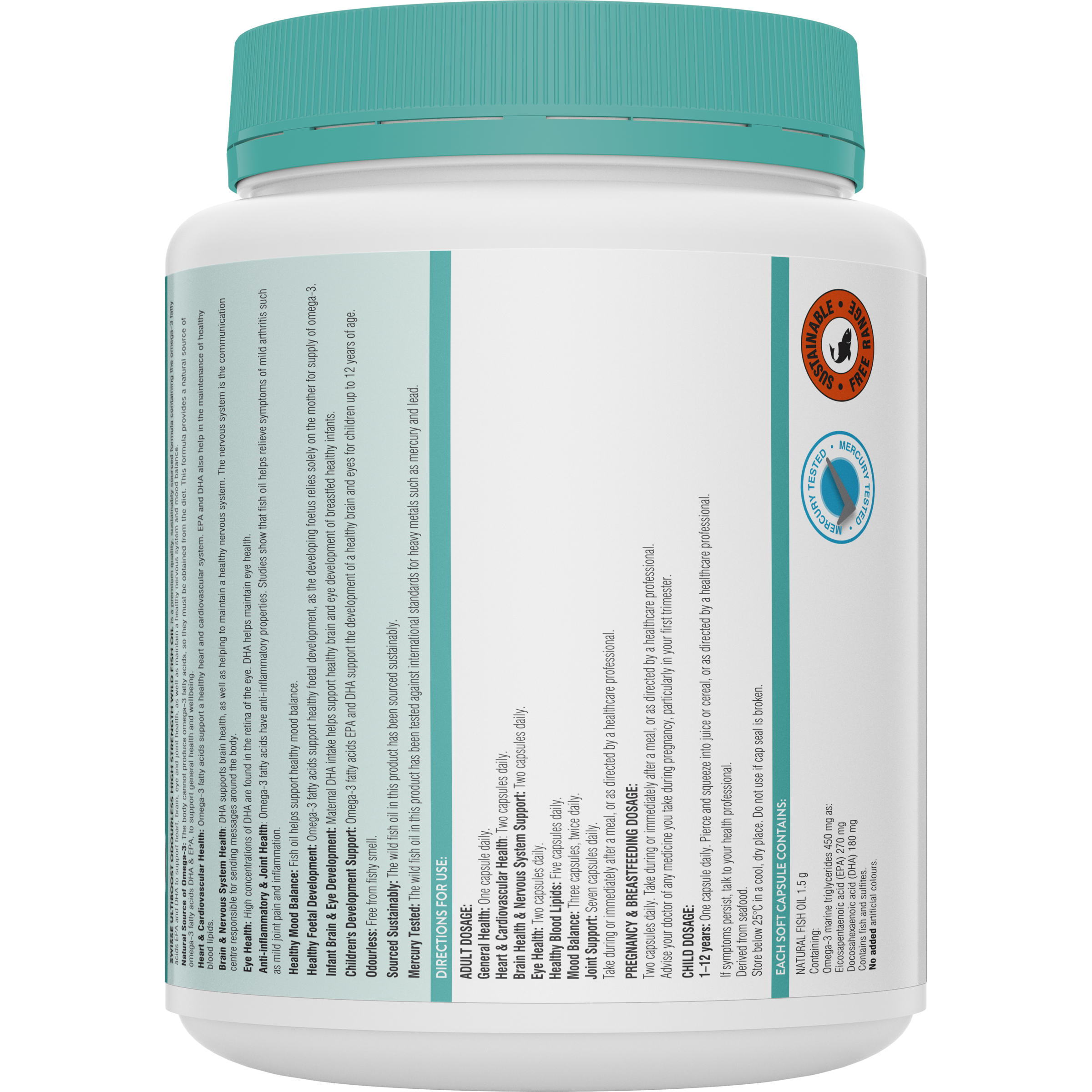 SWISSE ODOURLESS FISH OIL 1500MG 400 CAPSULES - Image 2