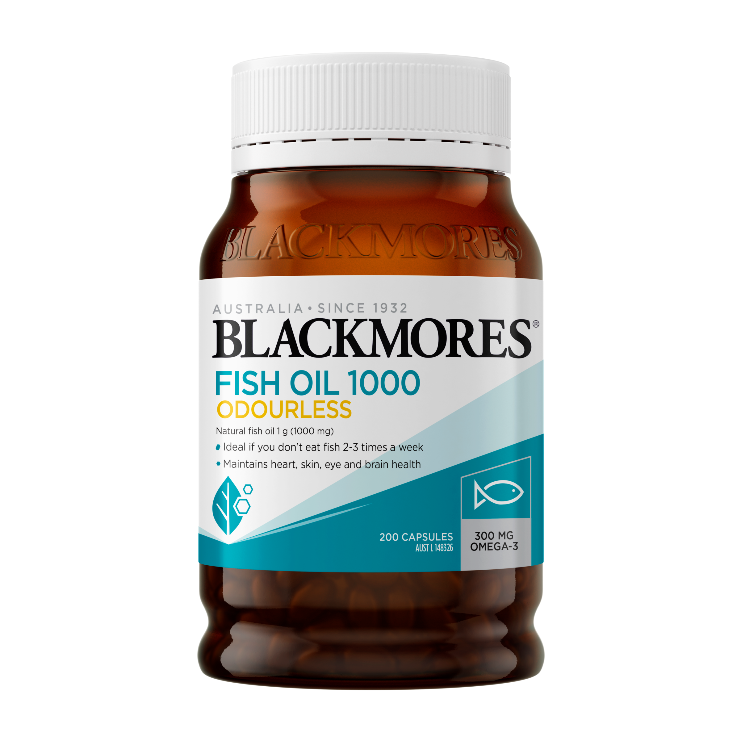BLACKMORES ODOURLESS FISH OIL 1000MG 200 CAPSULES