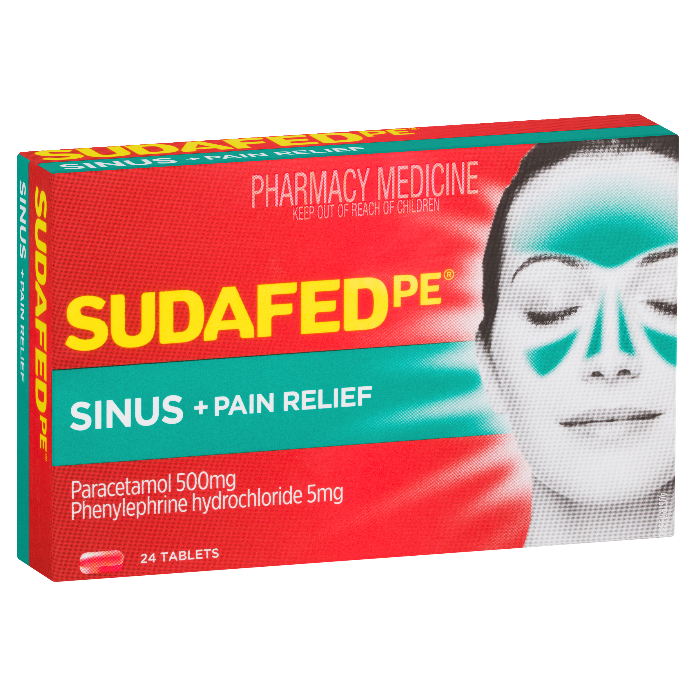 SUDAFED PE SINUS PAIN 24 TABLETS