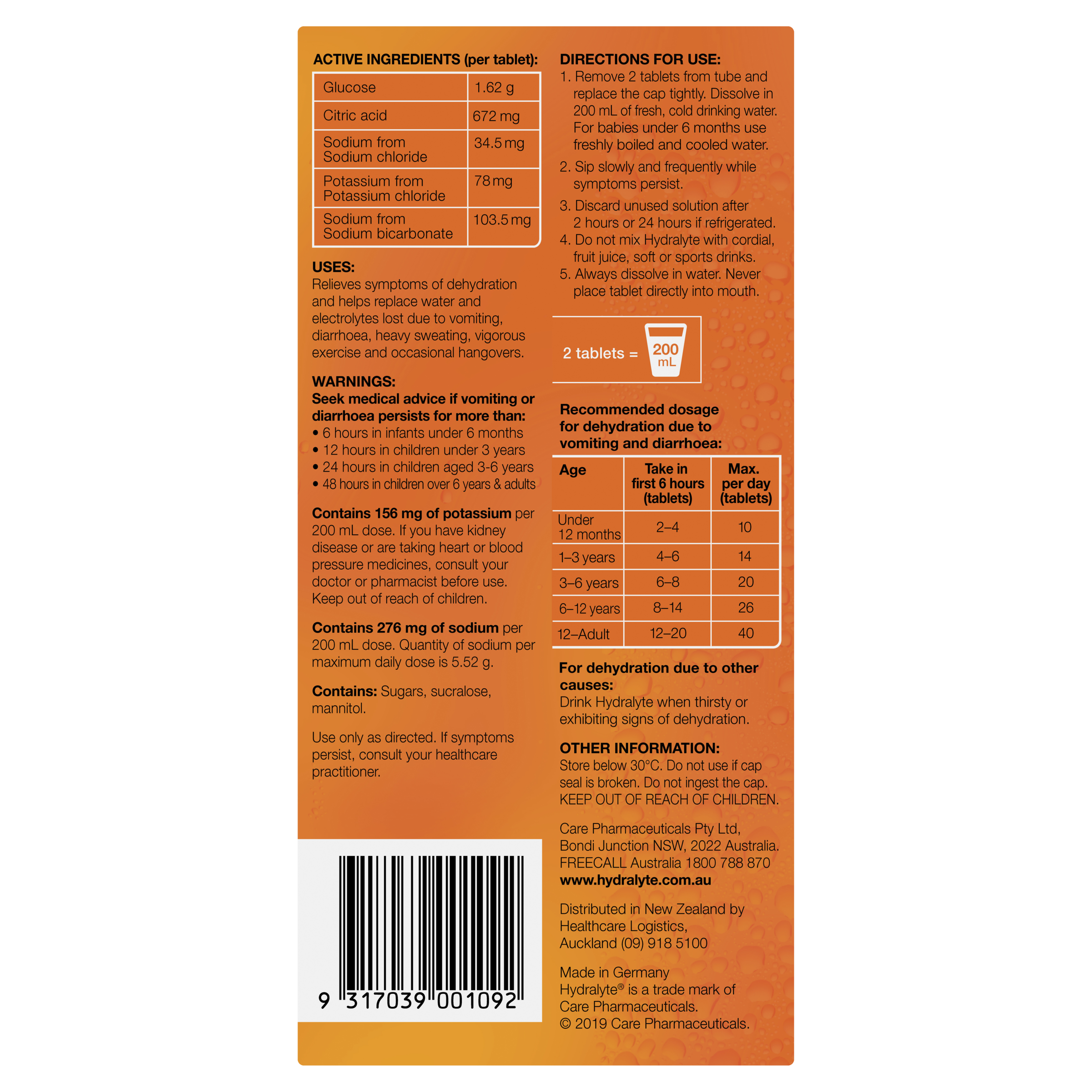 HYDRALYTE EFFERVESCENT ORANGE 40 TABLETS - Image 4