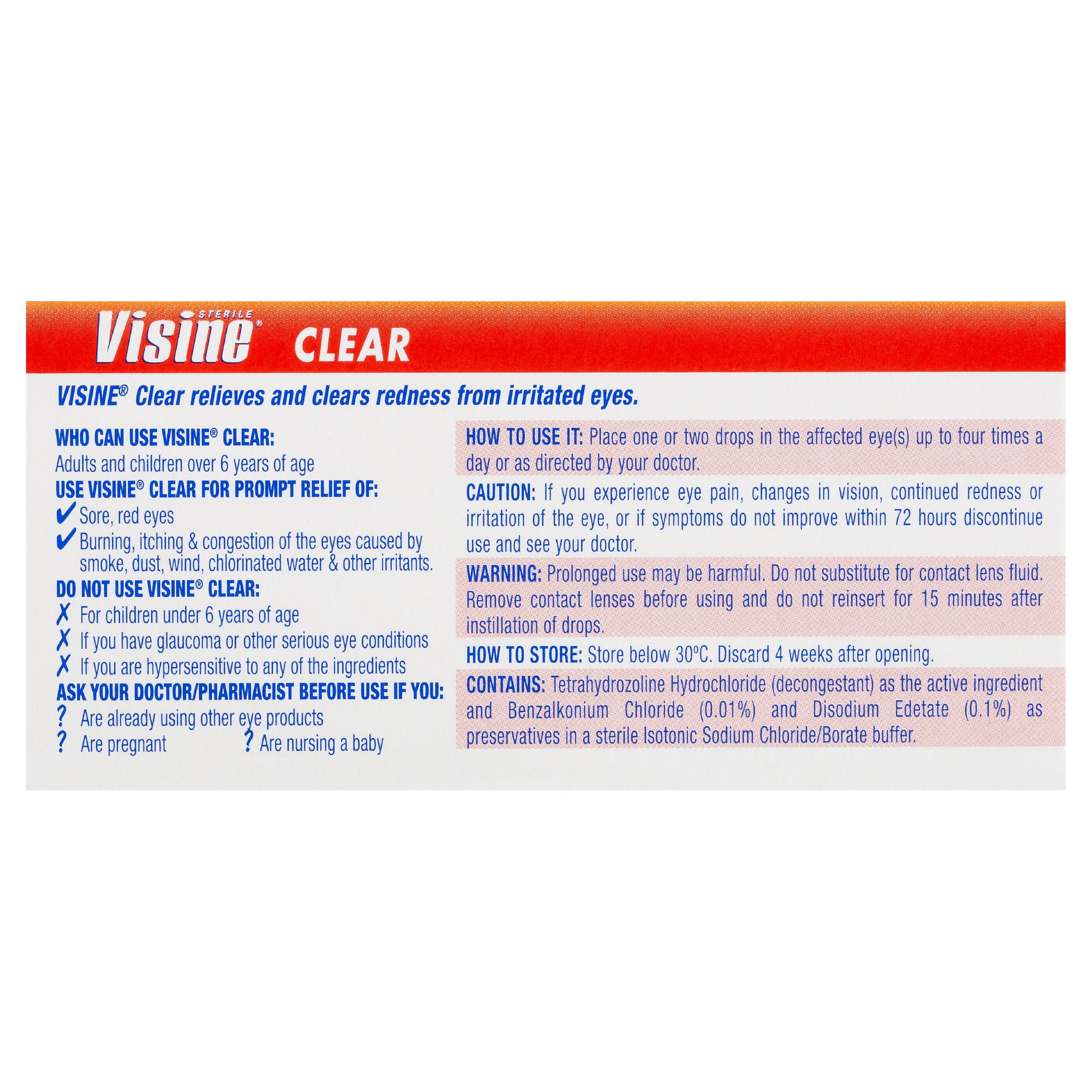 VISINE CLEAR EYE DROPS 15ML - Image 4