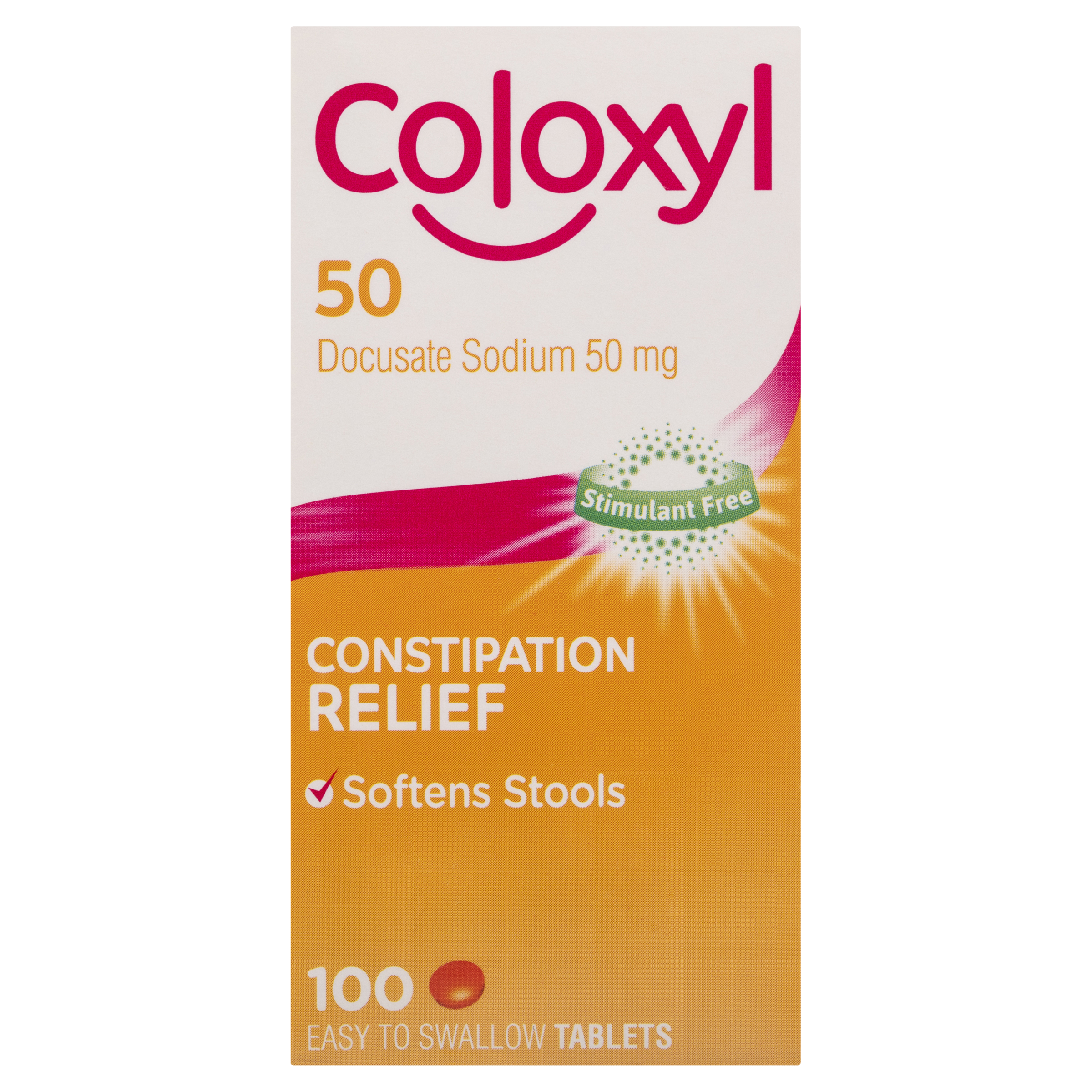 COLOXYL CONSTIPATION RELIEF 50MG 100 TABLETS - Image 3