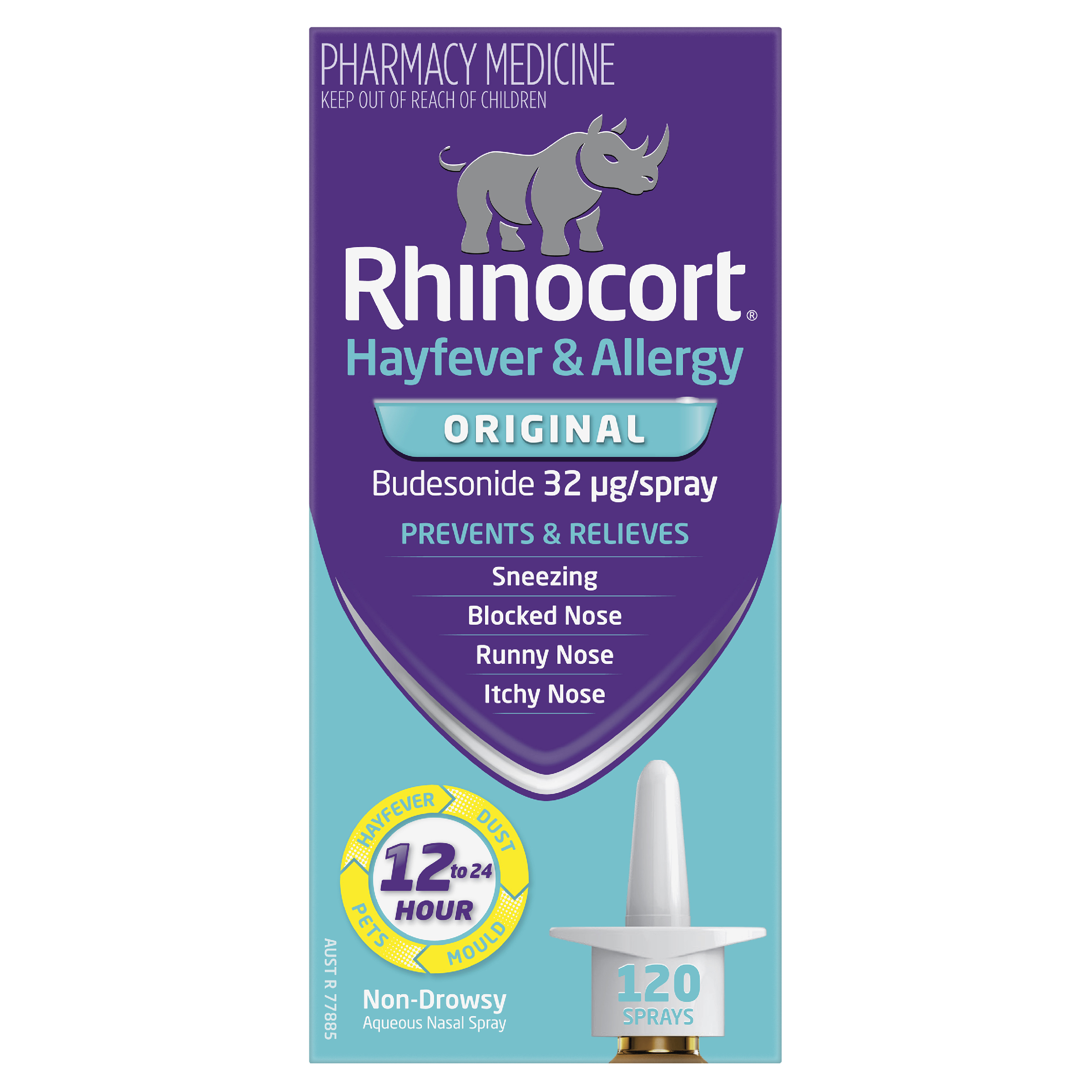 RHINOCORT HAYFEVER PUMP SPRAY 32MCG 120 DOSE - Image 2