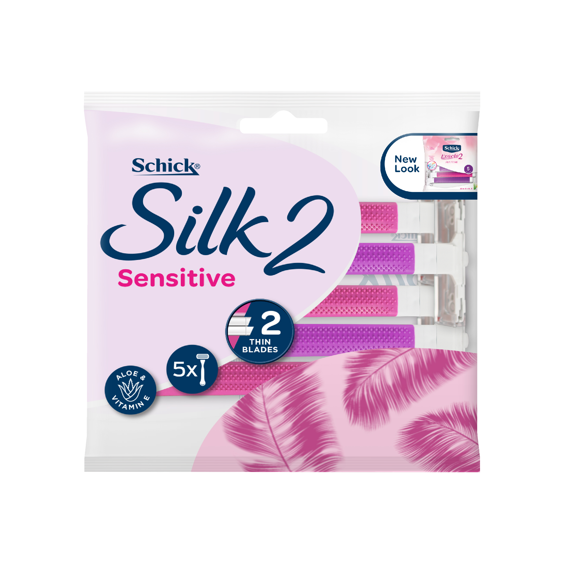 SCHICK EXACTA 2 SENSITIVE DISPOSABLE RAZOR 5 PACK