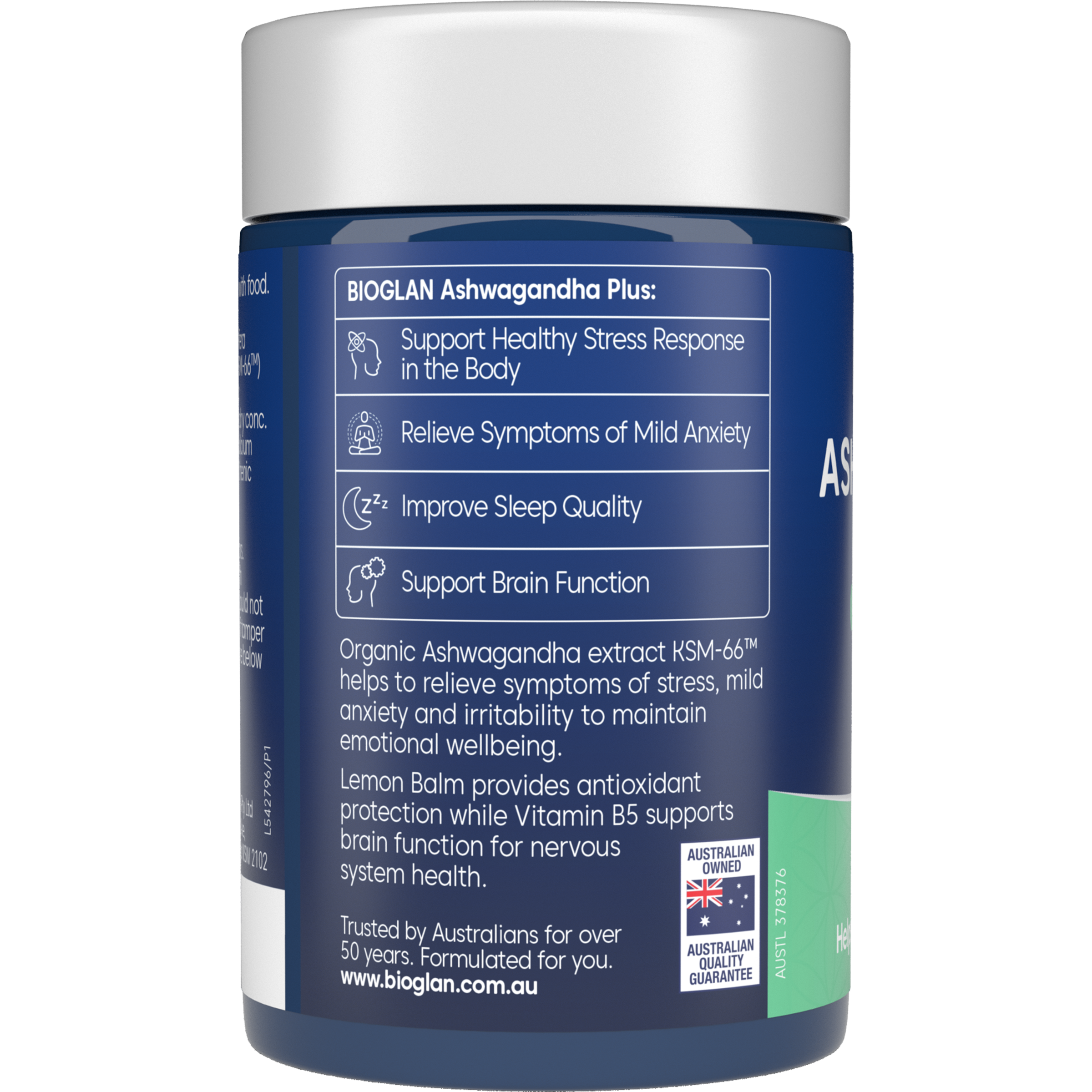 BIOGLAN ASHWAGANDHA PLUS 60 TABLETS - Image 2