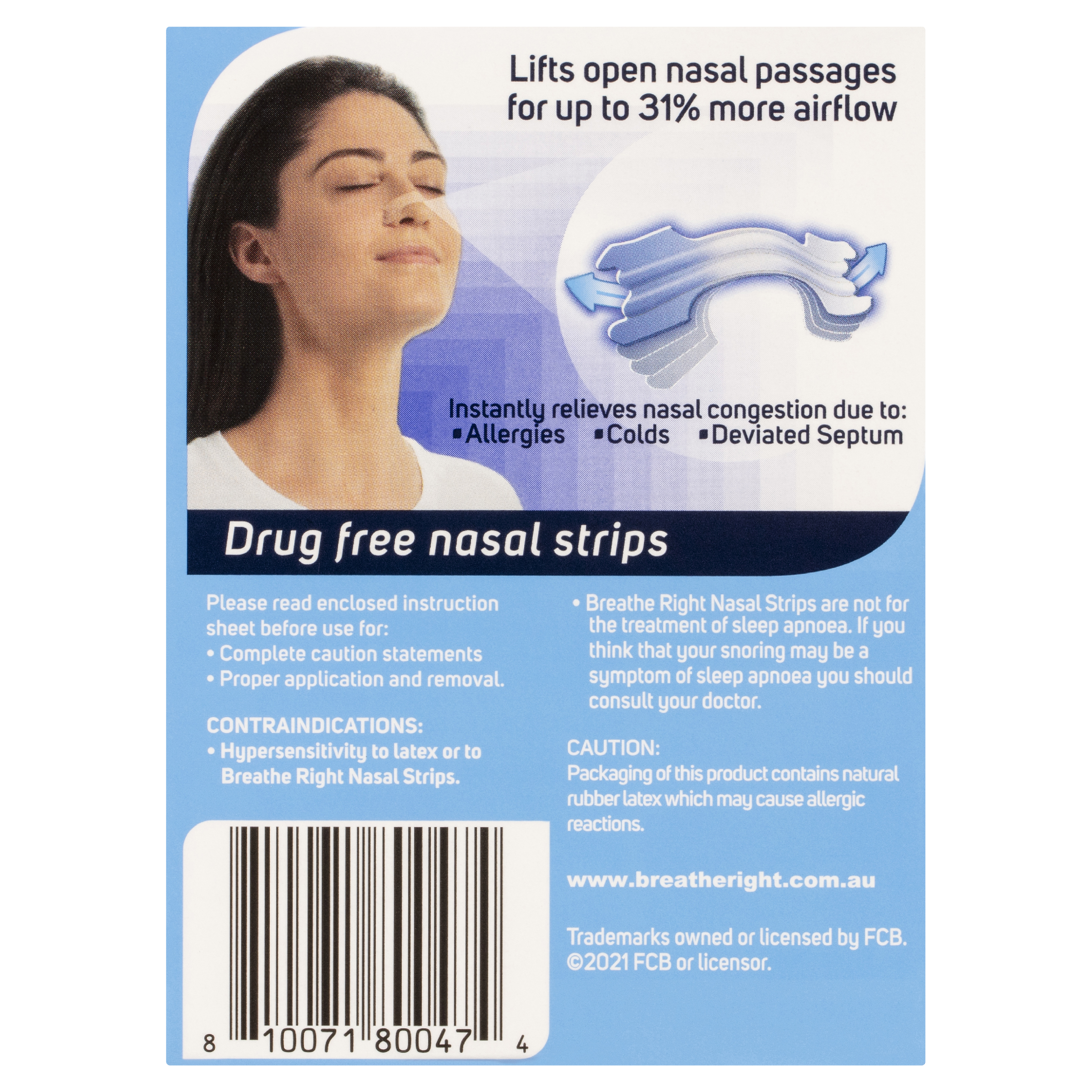 Breathe Right BREATHE RIGHT NASAL STRIPS CLEAR REGULAR 10 PACK - Image 4