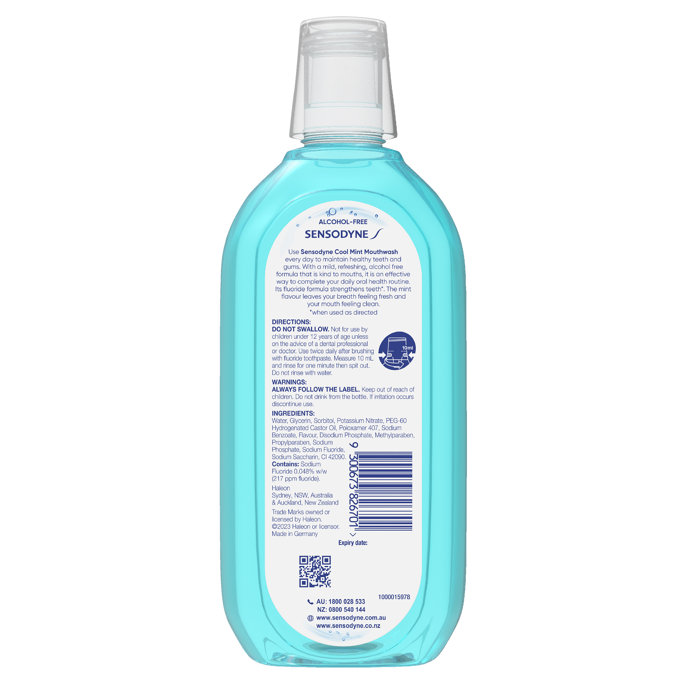 SENSODYNE GENTLE MOUTHWASH ALCOHOL FREE COOL MINT 500ML - Image 2