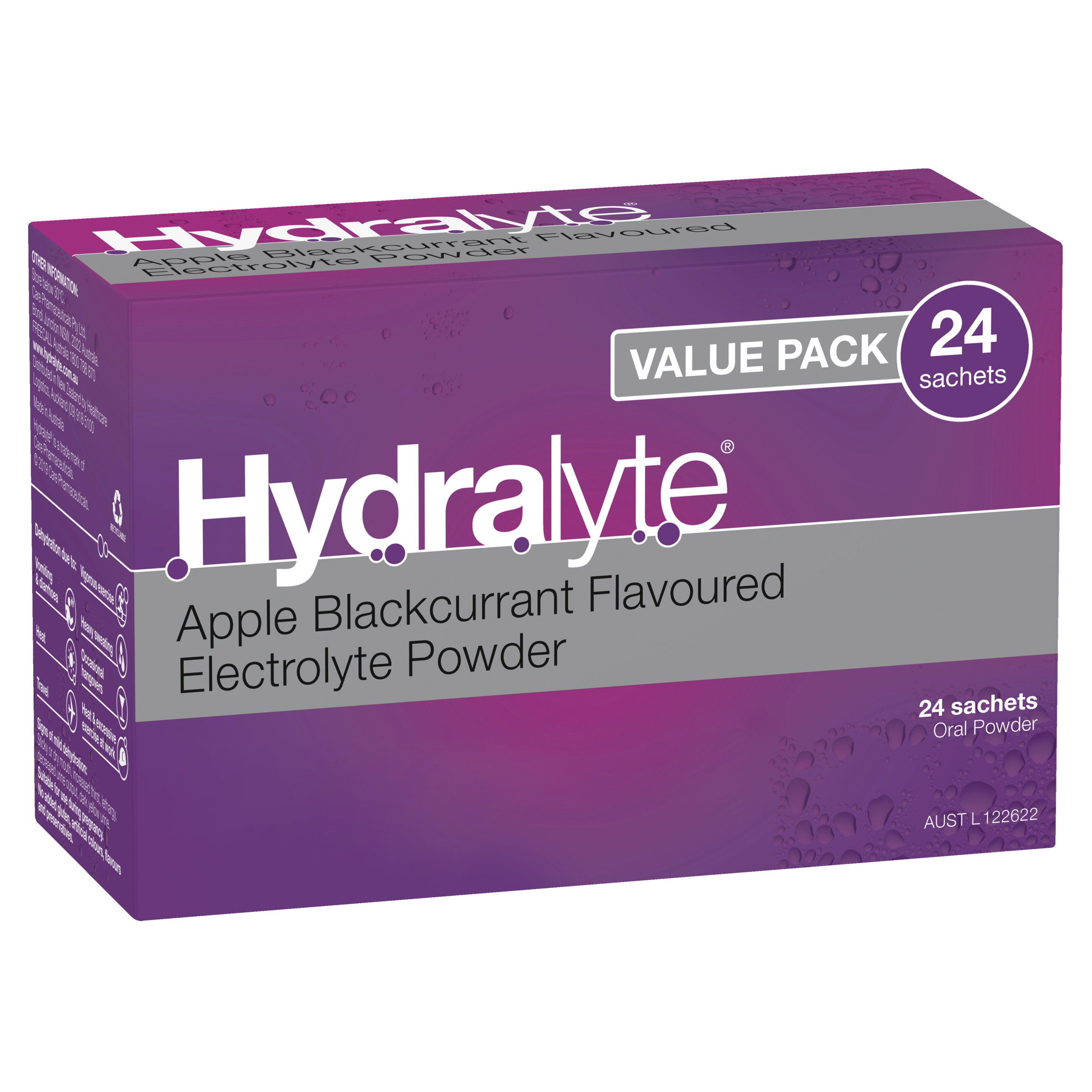 HYDRALYTE APPLE BLACKCURRANT SACHETS 24 PACK - Image 8