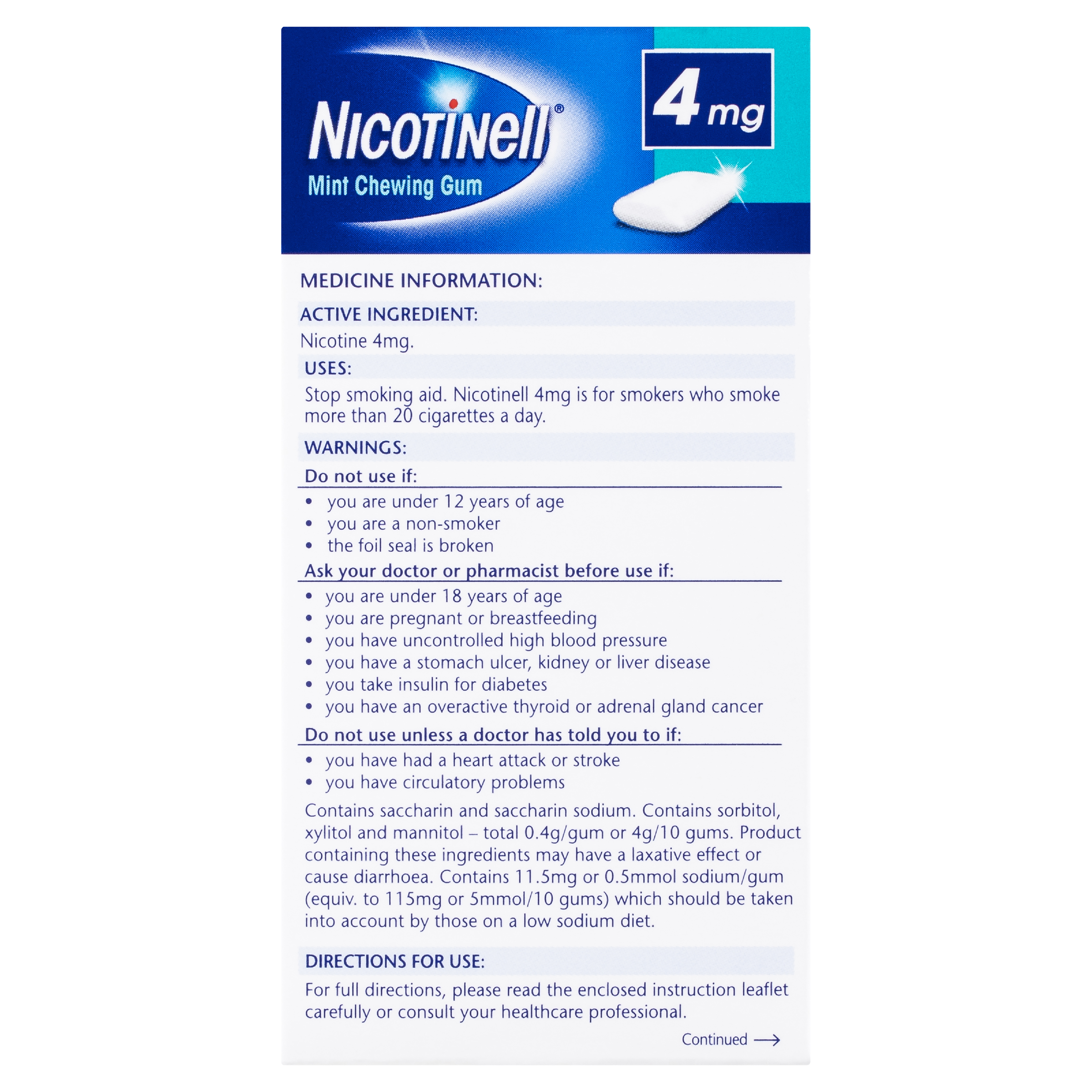NICOTINELL MINT 4MG GUM 96 PACK - Image 6