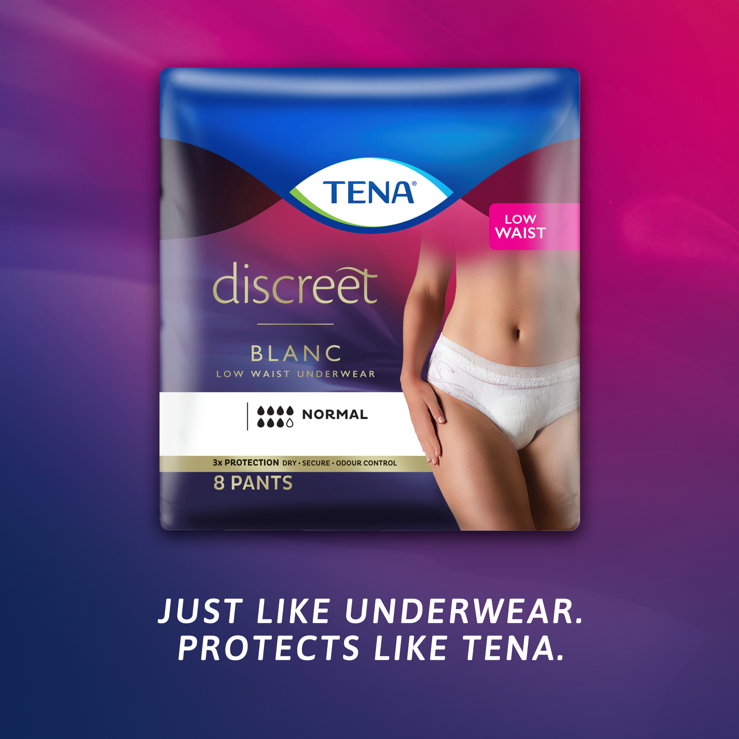 TENA DISCREET UNDERWEAR HIGH WAISTED 7D BLACK MEDIUM 9 PACK - Image 10
